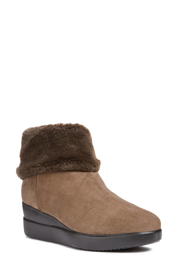 Women's Geox Stardust Faux Fur Lined Bootie Us / 37eu - Brown