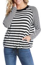 Women's Karen Kane Contrast Kangaroo Pocket Top - Blue