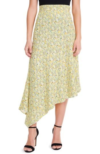 Women's Afrm Pavia Asymmetrical Midi Skirt - Yellow