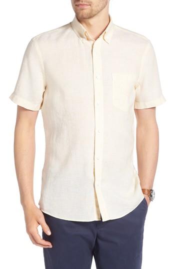 Men's 1901 Trim Fit Linen Sport Shirt - Yellow