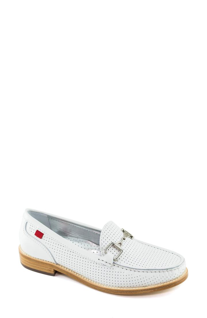 Women's Marc Joseph New York Park Ave Perforated Loafer .5 M - White