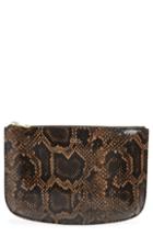 A.p.c. Sarah Snake Embossed Leather Clutch - Brown