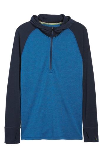 Men's Smartwool Merino 250 Base Layer Hooded Pullover - Blue