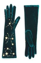Women's Agnelle Constellations Velvet Gloves, Size - Yellow