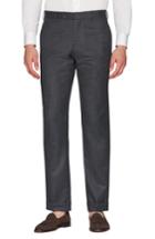 Men's Zanella Parker Flat Front Wool Flannel Trousers - Grey