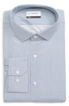Men's Calibrate Trim Fit Geometric Print Dress Shirt .5 - 32/33 - Blue
