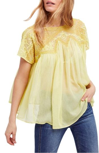 Women's Free People Sunny Days Ahead Top - Yellow