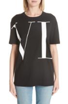 Women's Valentino Logo Letters Tee - Black