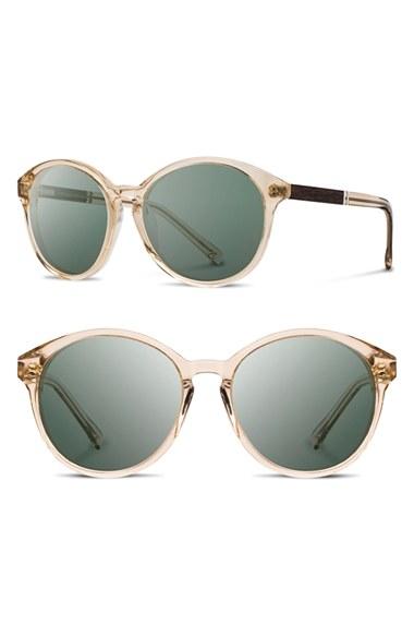 Women's Shwood 'bailey' 53mm Polarized Sunglasses - Champagne/ Ebony/ G15 Polar