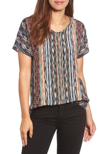 Women's Nik + Zoe Color Streaks Silk Blend Tee