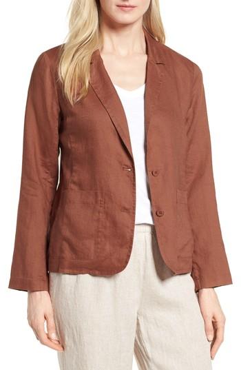 Women's Eileen Fisher Organic Linen Blazer - Brown