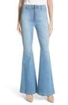 Women's Ao. La Beautiful Exposed Zip Bell Bottom Jeans - Blue