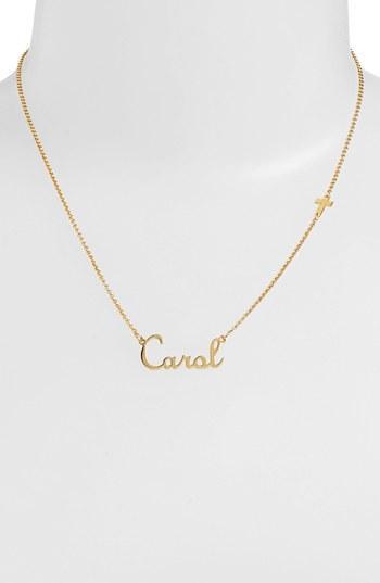 Argento Vivo Personalized Script Name With Cross Necklace (nordstrom Exclusive)