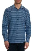 Men's Robert Graham Hill Punch Classic Fit Print Sport Shirt, Size - Blue