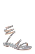 Women's Badgley Mischka Paz Crystal Ankle Wrap Sandal .5 M - Metallic