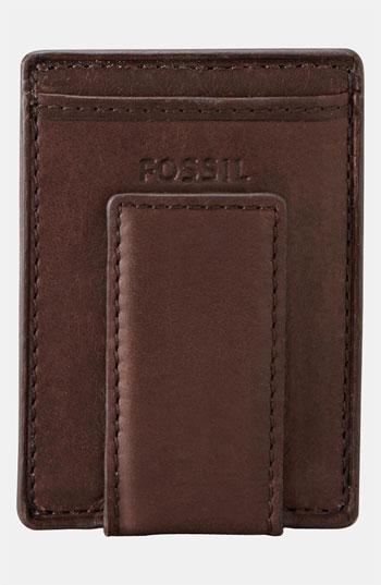 Men's Fossil 'ingram' Leather Magnetic Money Clip Card Case -