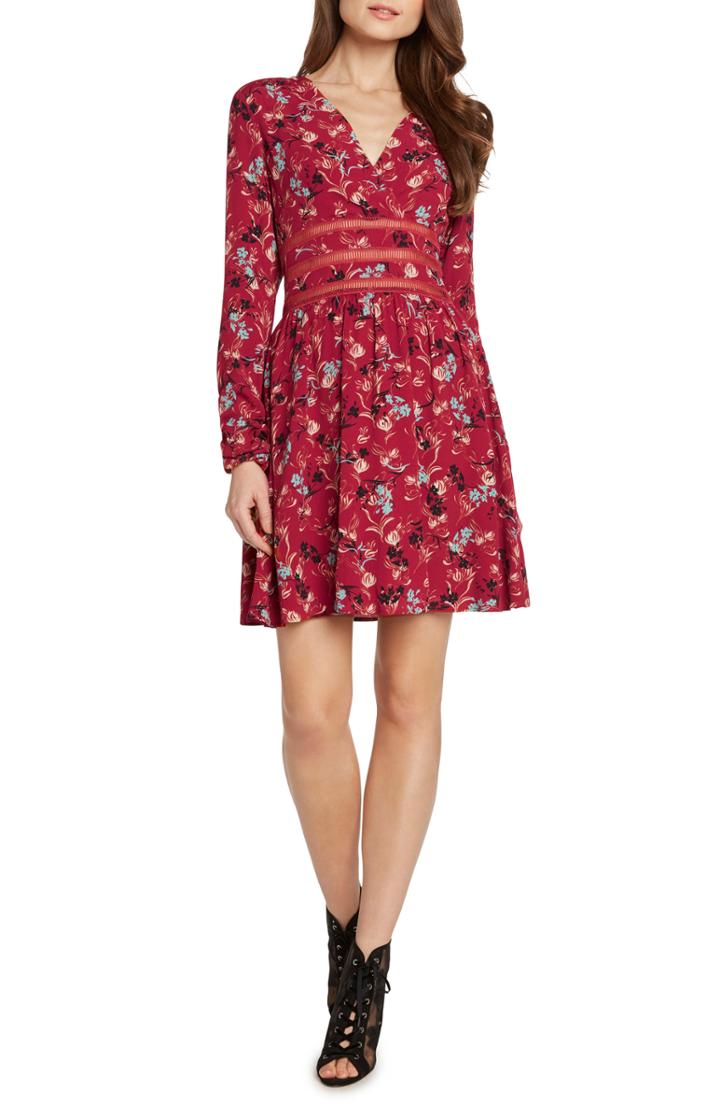 Women's Willow & Clay Crochet Detail Faux Wrap Dress