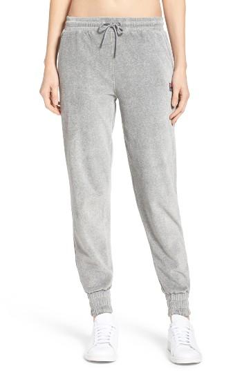 Women's Fila Jodi Velour Jogger Pants - Grey