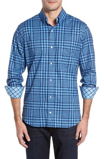 Men's Tailorbyrd Bayou Cone Check Sport Shirt - Blue