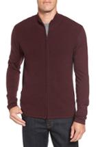 Men's Zachary Prell Hamilton Full Zip Wool Sweater - Burgundy