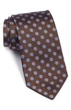 Men's Eton Floral Medallion Silk Tie, Size - Brown