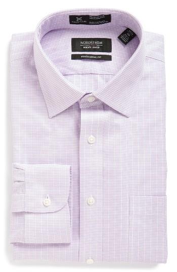Men's Nordstrom Men's Shop Smartcare(tm) Traditional Fit Stripe Dress Shirt .5 32 - Purple