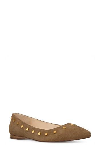 Women's Nine West Sigismonda Studded Flat M - Green