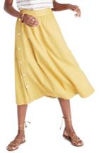 Women's Madewell Side Button Midi Skirt - Yellow