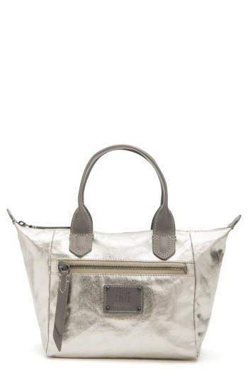 Frye Ivy Small Metallic Nylon Satchel - Grey