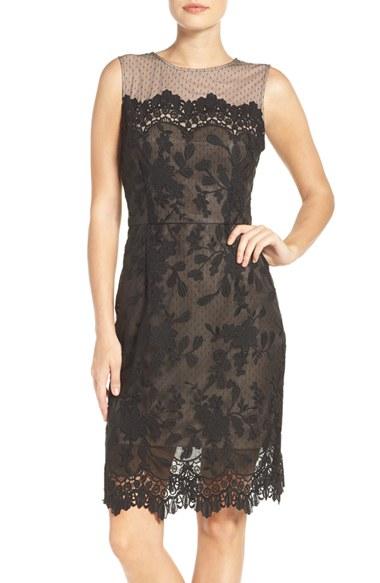 Women's Julia Jordan Lace Sheath Dress - Black