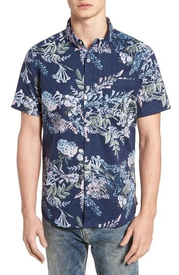 Men's 7 Diamonds Conversation Peace Floral Sport Shirt, Size - Blue/green