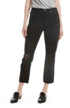 Women's Frame Le Original Ripped Crop Jeans - Black