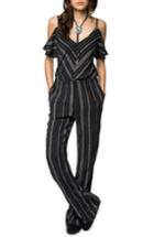 Women's O'neill Yolanda Woven Cold Shoulder Jumpsuit - Black