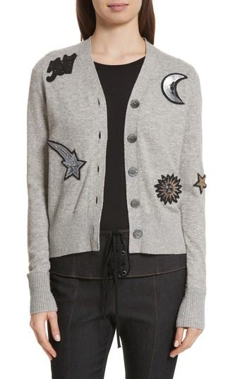 Women's Cinq A Sept Dillon Embellished Cardigan - Grey