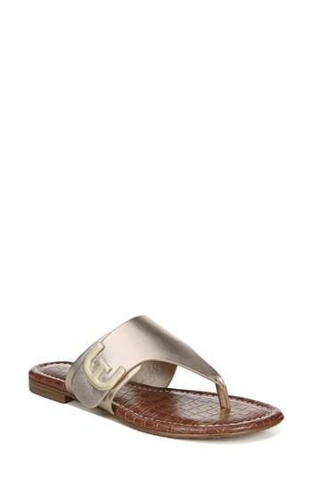 Women's Sam Edelman Barry V-strap Thong Sandal M - Metallic