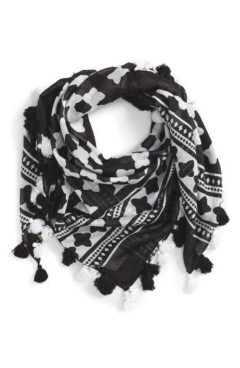 Women's Kate Spade New York Lantern Square Scarf, Size - Black