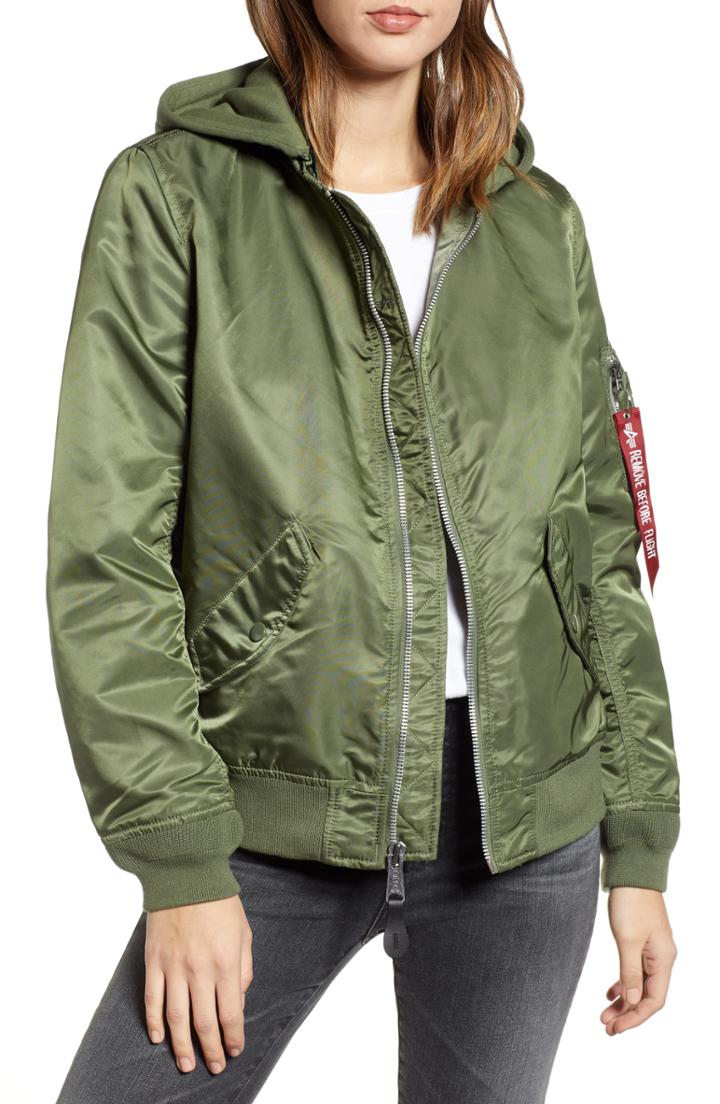 Women's Alpha Industries L-2b Natus Flight Jacket - Green