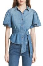 Women's La Vie Rebecca Taylor Denim Tie Top - Blue