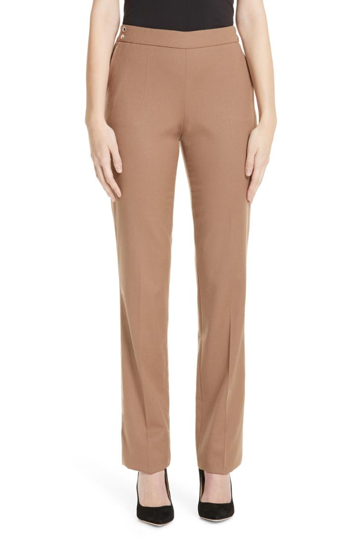 Women's Boss Tamea Tropical Stretch Wool Trousers - Beige