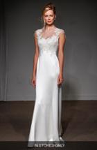 Women's Anna Maier Couture Grace Illusion Neck Lace & Satin A-line Gown, Size In Store Only - White