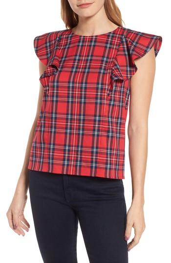 Women's Draper James Angie Check Ruffle Top