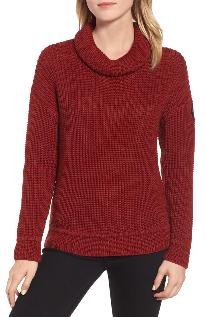Women's Canada Goose Williston Wool Turtleneck Sweater (0) - Red