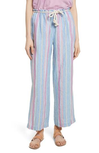 Women's Frame Easy Stripe Linen Pants - Purple