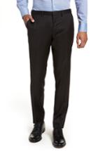 Men's Boss Wave Cyl Flat Front Solid Wool Trousers