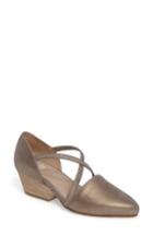 Women's Eileen Fisher Poet Crisscross Pump .5 M - Metallic