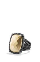 Women's David Yurman 'chatelaine' Ring With 18k Gold Dome And Black Diamonds