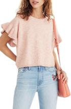 Women's Madewell Ruffle Sleeve Sweater Tee - Orange