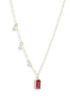 Women's Meira T Ruby & Pearl Pendant Necklace