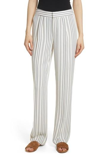 Women's Frame Stripe Trousers - White