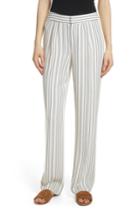 Women's Frame Stripe Trousers - White